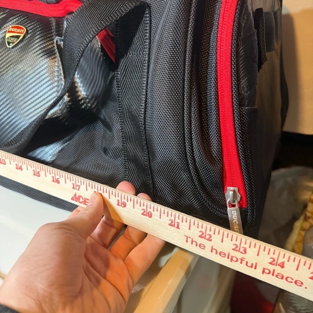 Ducati Corse Duffel Barrel Sport Bag Black and Red 23 inch Travel Novelty
